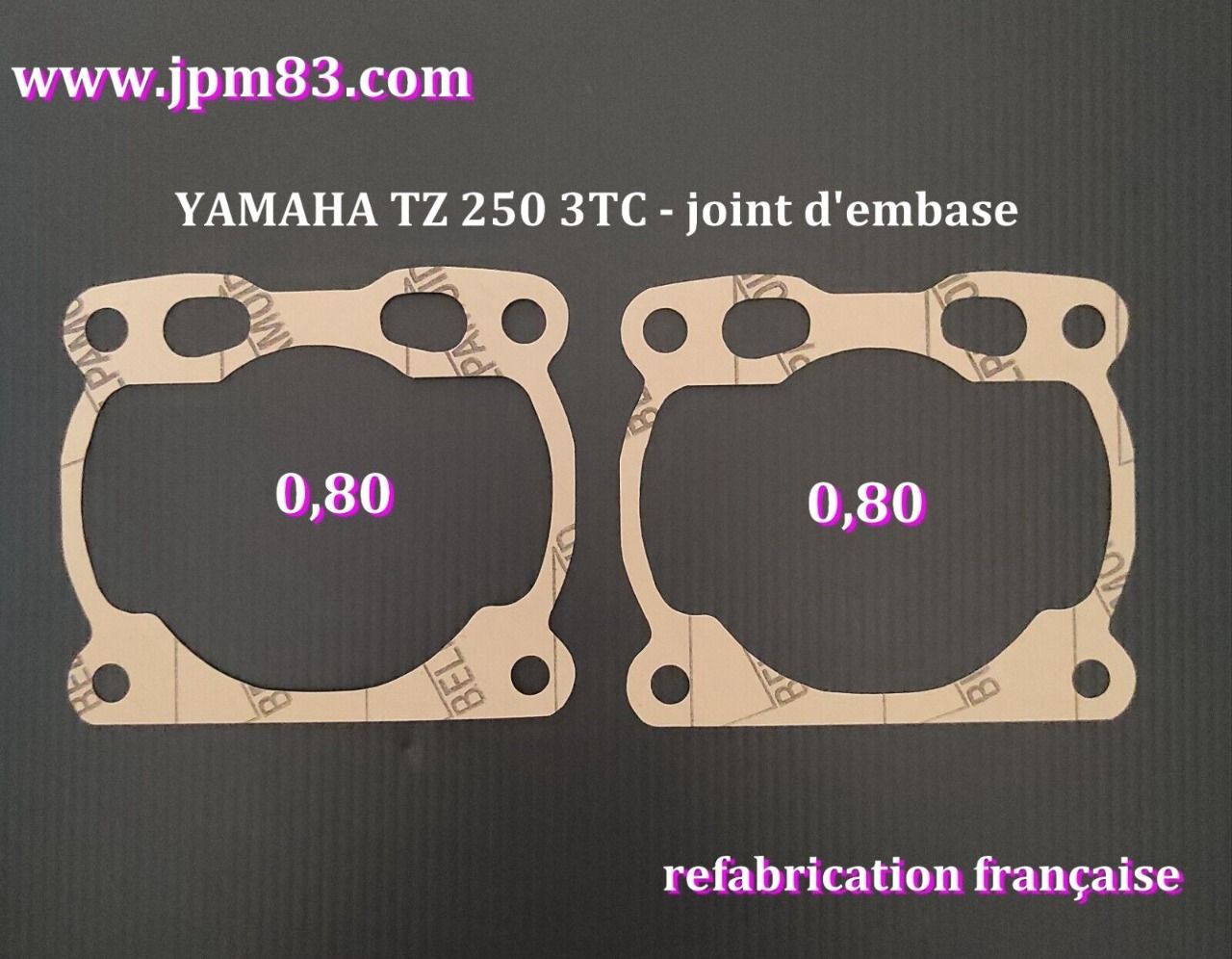 Yamaha  250 TZ 3TC 2 joints embase  ép. 0.80